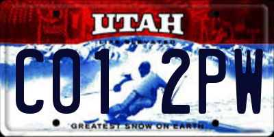 UT license plate C012PW