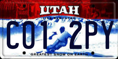 UT license plate C012PY