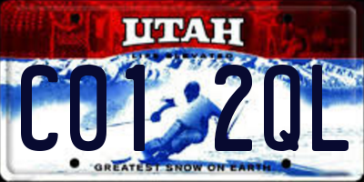 UT license plate C012QL