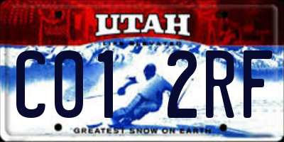 UT license plate C012RF