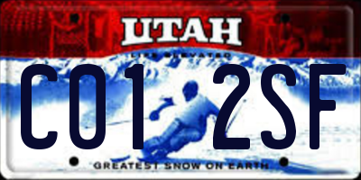 UT license plate C012SF