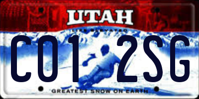 UT license plate C012SG