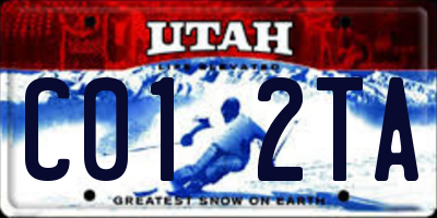 UT license plate C012TA