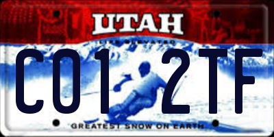 UT license plate C012TF