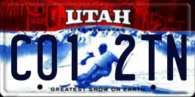 UT license plate C012TN