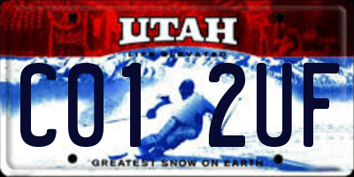 UT license plate C012UF