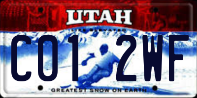 UT license plate C012WF