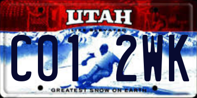 UT license plate C012WK
