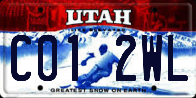 UT license plate C012WL