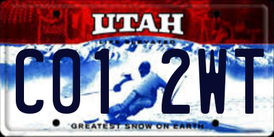 UT license plate C012WT