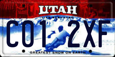 UT license plate C012XF