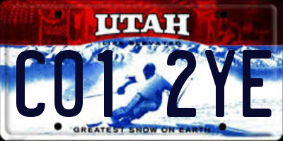 UT license plate C012YE