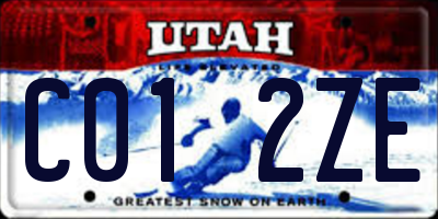 UT license plate C012ZE