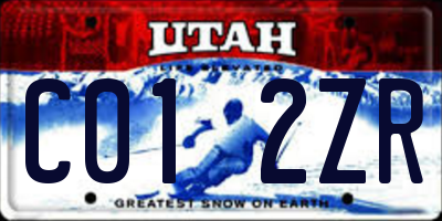 UT license plate C012ZR