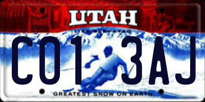 UT license plate C013AJ