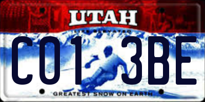 UT license plate C013BE