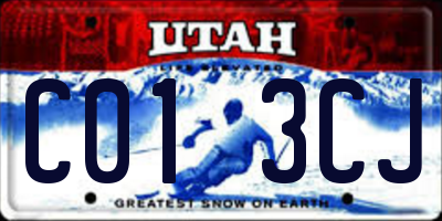 UT license plate C013CJ