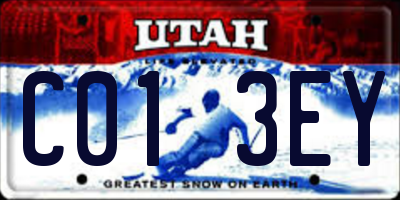 UT license plate C013EY