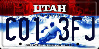 UT license plate C013FJ
