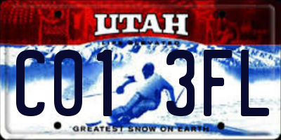 UT license plate C013FL