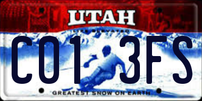 UT license plate C013FS