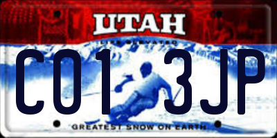 UT license plate C013JP