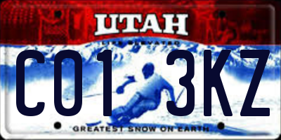 UT license plate C013KZ