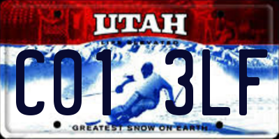 UT license plate C013LF