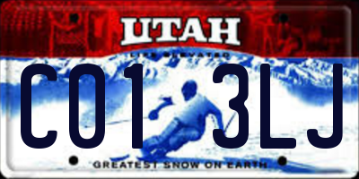 UT license plate C013LJ