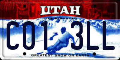 UT license plate C013LL