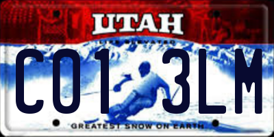 UT license plate C013LM