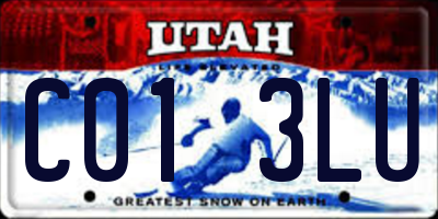 UT license plate C013LU