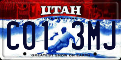 UT license plate C013MJ