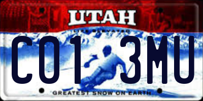 UT license plate C013MU