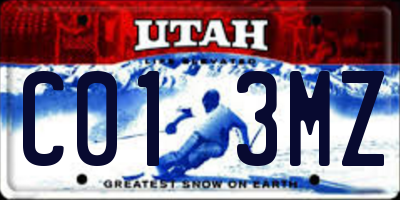 UT license plate C013MZ