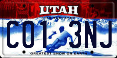 UT license plate C013NJ