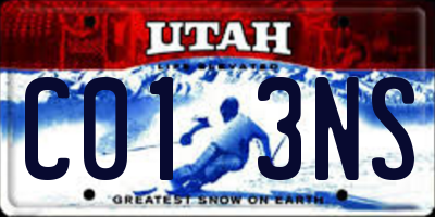 UT license plate C013NS