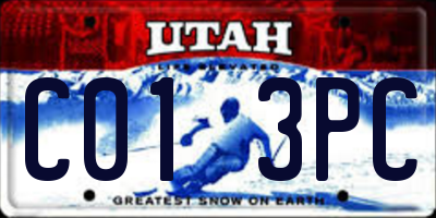 UT license plate C013PC