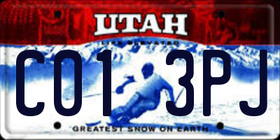 UT license plate C013PJ