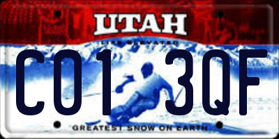 UT license plate C013QF