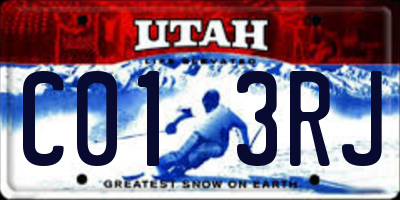 UT license plate C013RJ