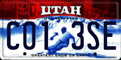 UT license plate C013SE