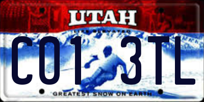 UT license plate C013TL