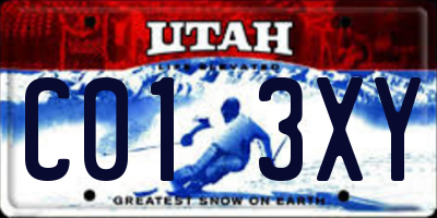 UT license plate C013XY