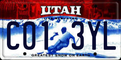 UT license plate C013YL