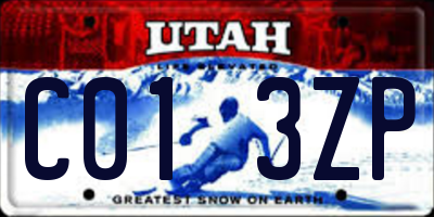 UT license plate C013ZP