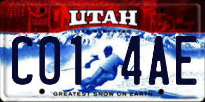 UT license plate C014AE