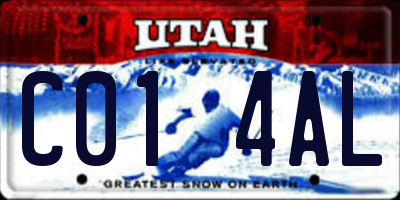 UT license plate C014AL