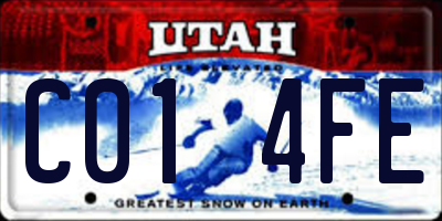 UT license plate C014FE