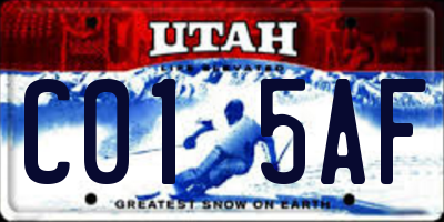 UT license plate C015AF